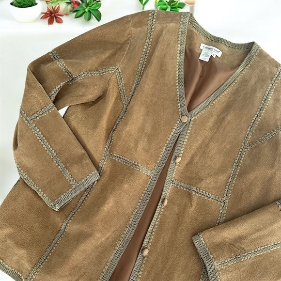 Vintage Christopher & Banks 100% Genuine Leather Boho Jacket - Picture 8 of 8